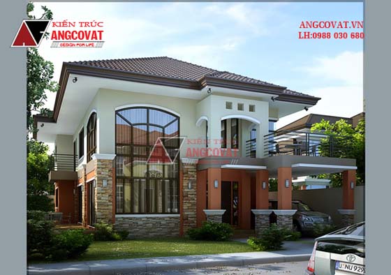Mẫu thiết kế biệt thự 10x20m 2 tầng kiểu Thái Lan đẹp tại Quảng Ninh BT11255